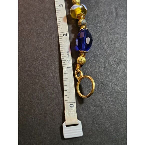 Blue and gold beaded bracelet - Picture 11 of 12
